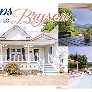 Steps To Bryson - Mtn Views, Hot Tub, Firepit, Walk To Town! Villa Bryson City Exterior photo