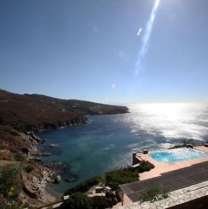 Cozy Sea Front Villa With Private Pool And Beach Andros Island Cyclades Greece Exterior photo