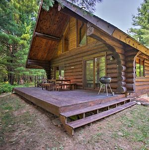 Secluded Log Cabin In Nw Michigan Fire Pit And Deck Villa Evart Exterior photo