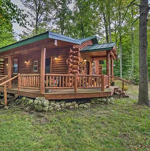 Updated Manistique Log Cabin, Yard And Fire Pit Exterior photo
